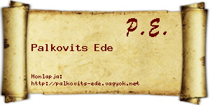 Palkovits Ede névjegykártya