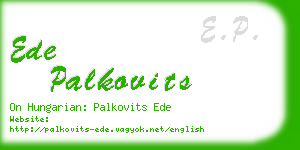 ede palkovits business card